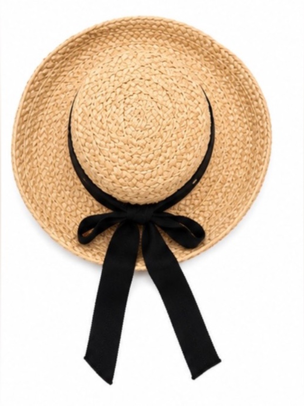 Helen Kaminski Raffia  Luxury Straw Hat with Black Ribbon Handmade in Madagascar - Picture 3 of 8